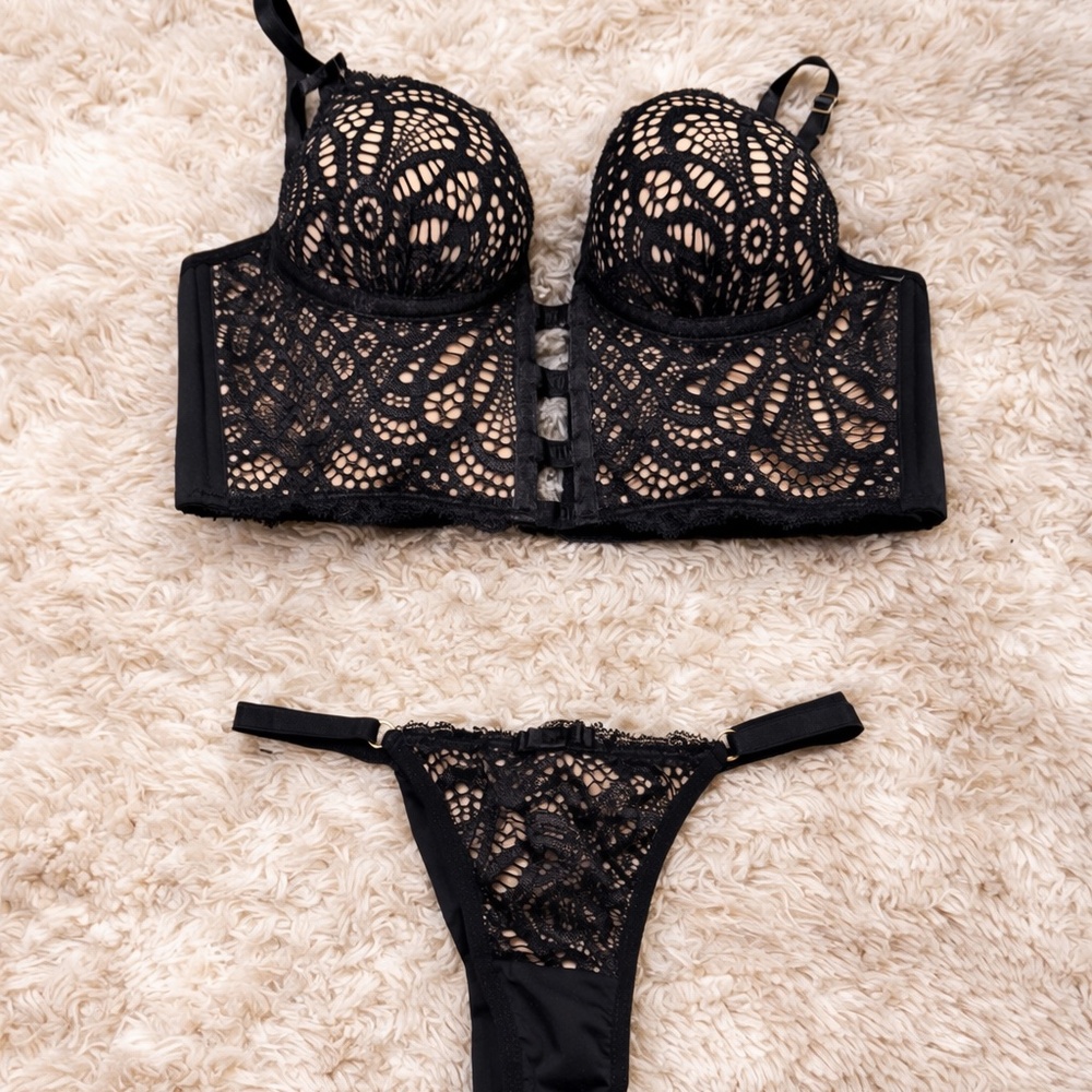Black Lace Push-Up Lingerie Set